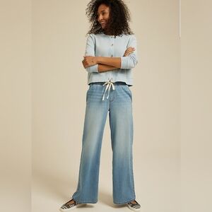 NWOT Maurices Dark Wash Drawstring Wide-Leg Jeans